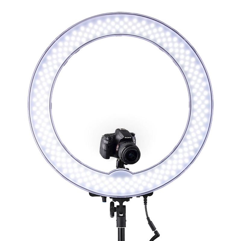 FOSOTO RL-18 LED Ring Light 5500K 55W Photo Studio Light Photography Dimmable Video for Smartphone with Tripod Phone Holder