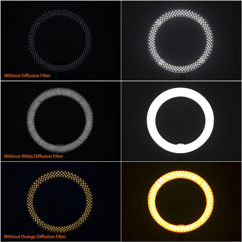 FOSOTO RL-18 LED Ring Light 5500K 55W Photo Studio Light Photography Dimmable Video for Smartphone with Tripod Phone Holder