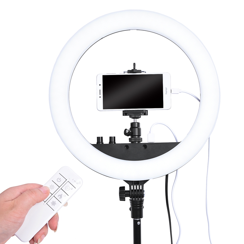 FOSOTO RL-12 240 Camera Photo Studio Phone Video 30W LED Ring Light 3200K-5500K Photography Dimmable Ring Lamp With Tripod