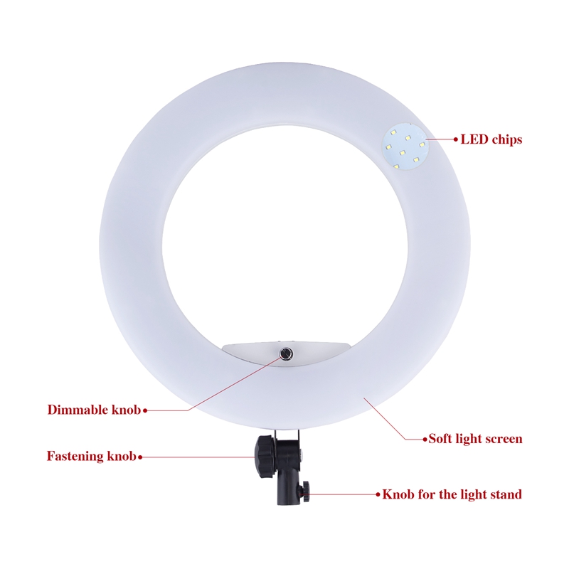 FOSOTO FE480II Bicolor Dimmable 96W LED Ring Light Makeup Lighting With Stand Remote Control For Youtube/ Photography/ Photo/ Studio