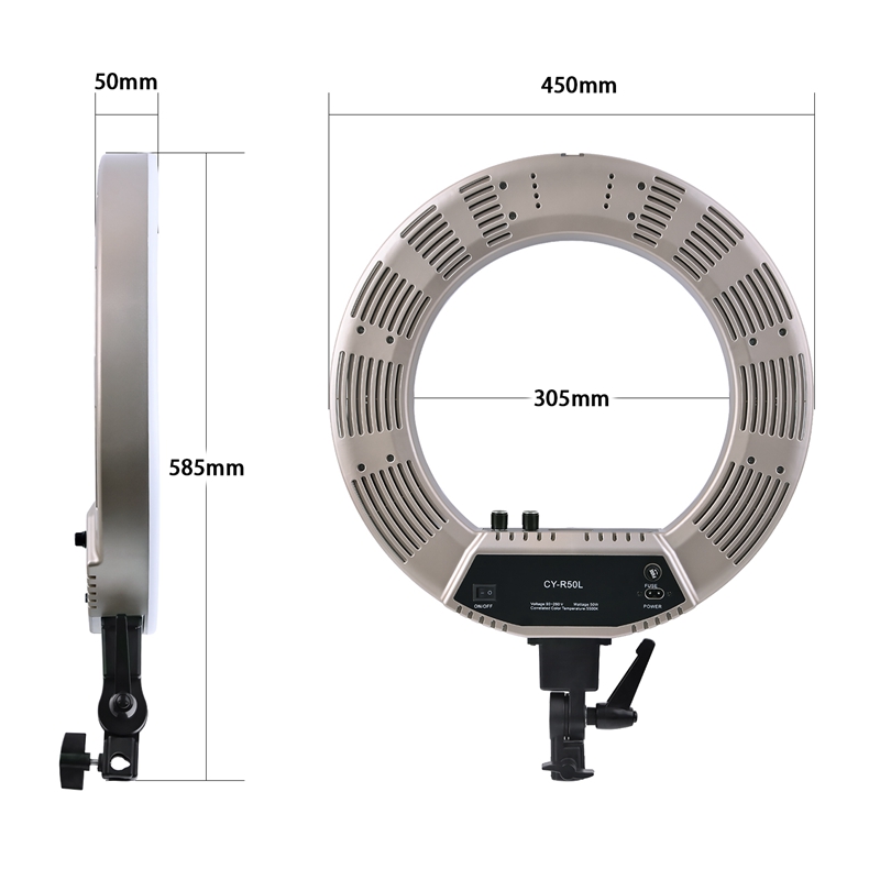 FOSOTO CY-R50L 18inch photographic lighting 480pcs led 3200K-5500K Dimmable 55W Ring Light Lamp