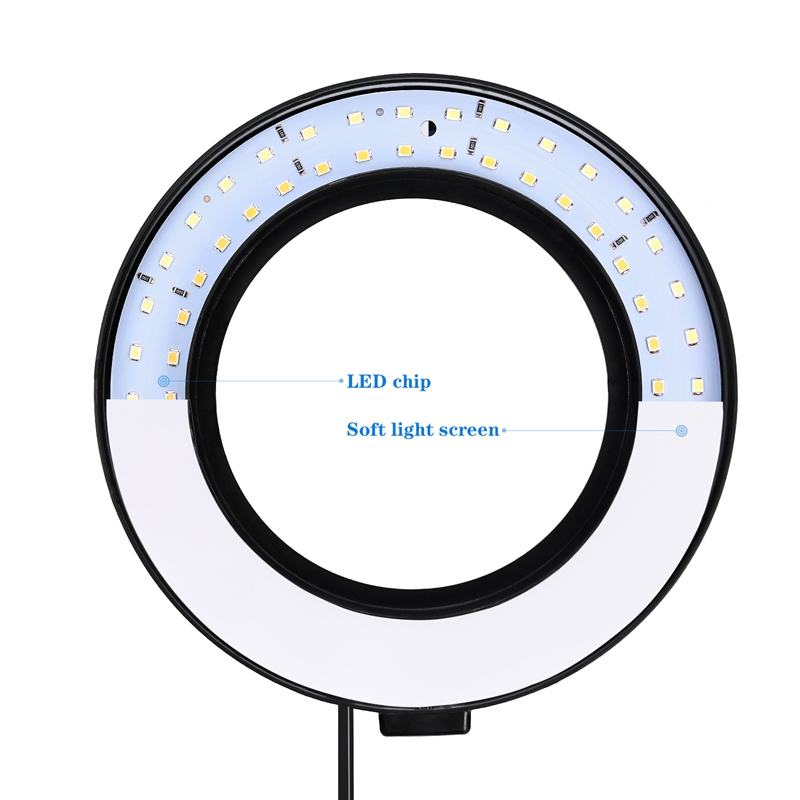 FOSOTO 10 inch / 26cm Photographic Lighting 5500K Dimmable Led Ring Light Lamp for for Video, Portrait, and Product Photography