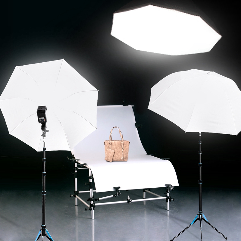 FOSOTO FT-220 Carbon Fiber Gold Led Light Tripod Stand Head Softbox and Umbrella Flash Reflector For Photo Studio Photographic Lighting