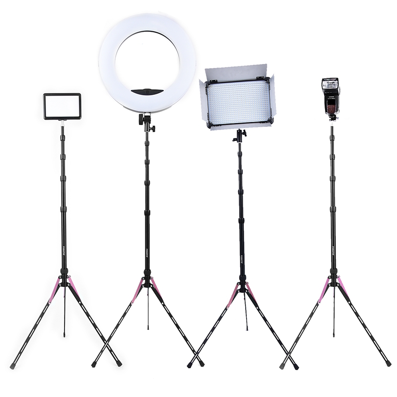 Fosoto FT-190B Red 2.2m Led Light Tripod Stand with Bag  Head Softbox For Photography Studio ring light Flash Umbrella Reflector