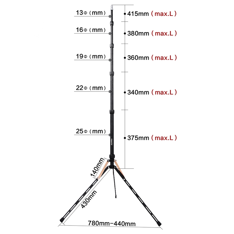 Fosoto FT-190B 2.2m Gold Led Light Tripod Stand with Bag Head Softbox  For Photographic Lighting Flash Umbrellas Reflector