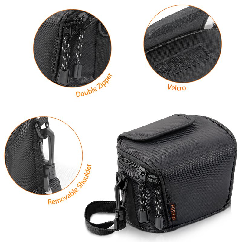 FOSOTO WI Snug Fit Black Camera Case Compatible for Canon PowerShot ELPH 180 190 360 HS SX620 A2300 IXUS 285 180 G9X Mark II,Sony Cyber-Shot DSC-W830 W810 W800 WX220 HX80 HX90,Nikon Coolpix A10 S7000 W100