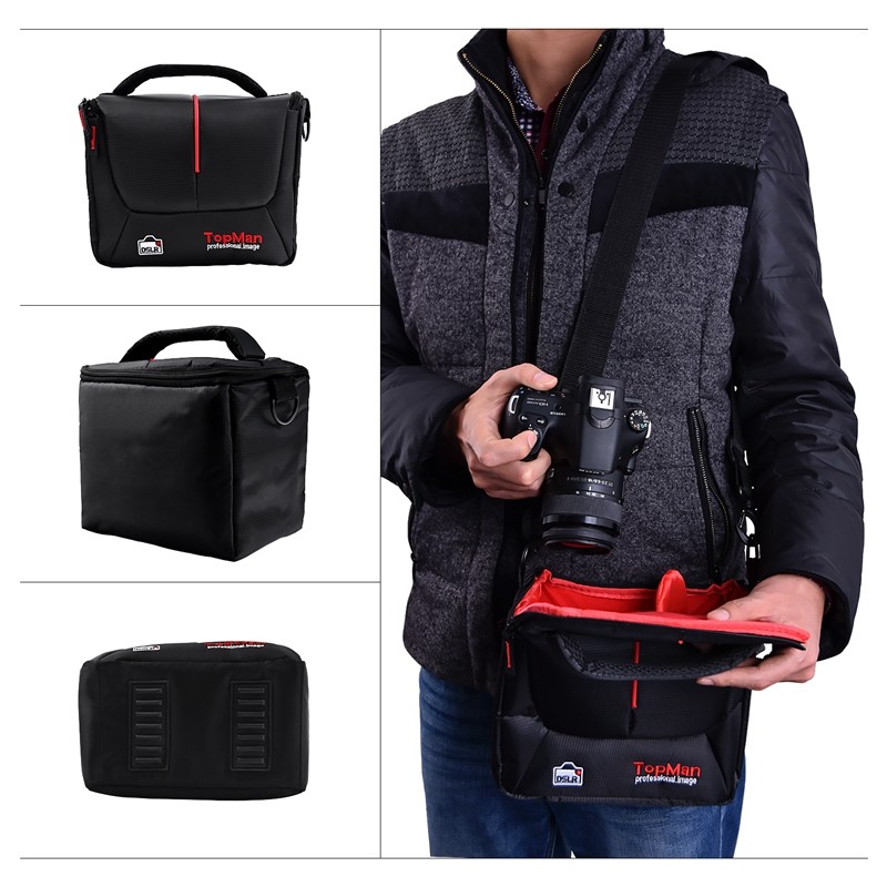 FOSOTO 201S-B DSLR Camera Bag Digital photography Photo Video Shoulder Case Cover Nylon Bags For Dslr Sony Canon Nikon D700 D300 D200