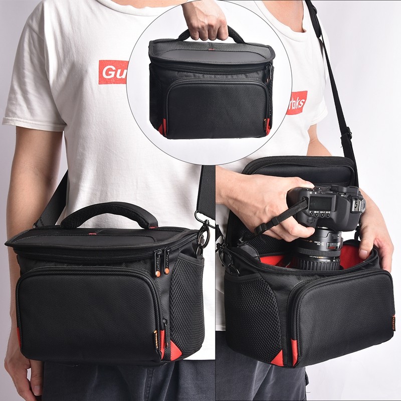 FOSOTO R4L Shockproof DSLR Camera Shoulder Bag Case Compatible for Canon EOS T5i T6 T7i 5D 6D, Nikon D3400 D5600 D7200 D750 D610, Sony A99 Olympus Fujifilm Pentax