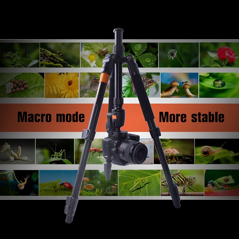 FOSOTO F-555 Professional Portable Magnesium Aluminium Alloy Q555 Camera Tripod Monopod Stand with Ball Head  For Canon Nikon DSLR Phone