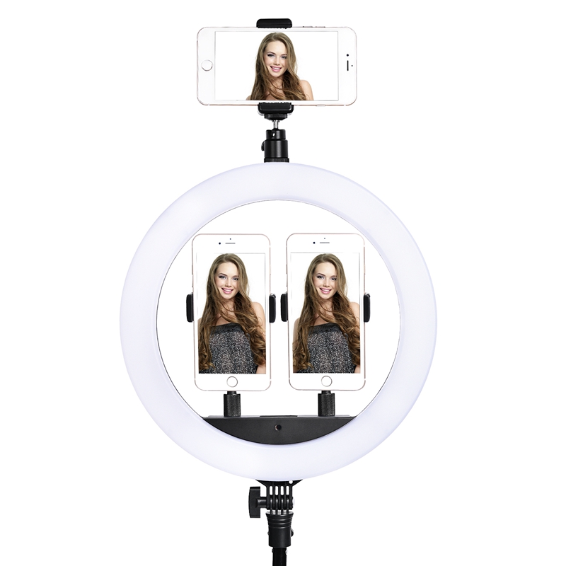 FOSOTO SLP-R300 LED Ring Light Photographic Lighting 2700-6500K 60W Ring Lamp With Tripod Stand For Makeup Camera Phone Video