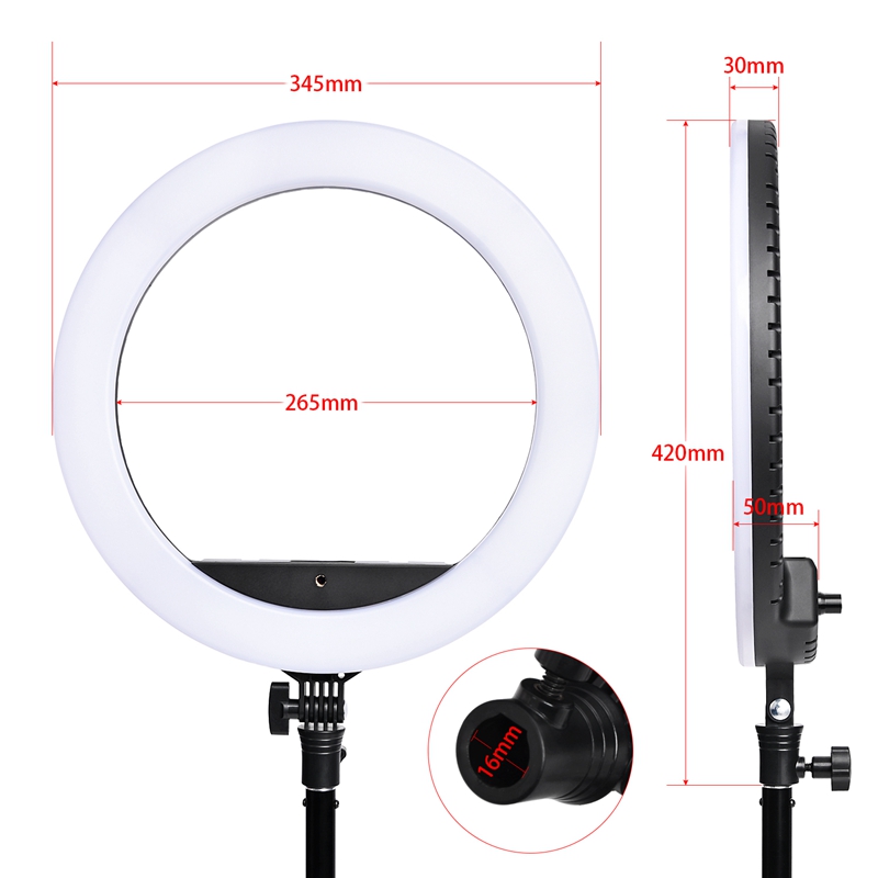 FOSOTO SLP-R300 LED Ring Light Photographic Lighting 2700-6500K 60W Ring Lamp With Tripod Stand For Makeup Camera Phone Video