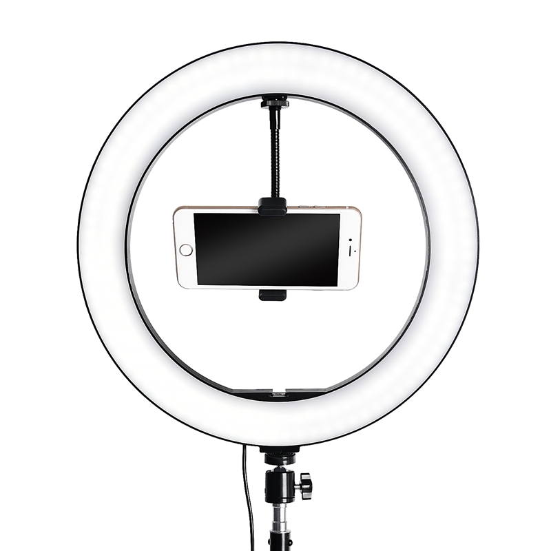 FOSOTO RL14-450 Video Light Dimmable LED Selfie Ring Light Photography Light with Phone Holder183CM tripod stand for Makeup Youtube