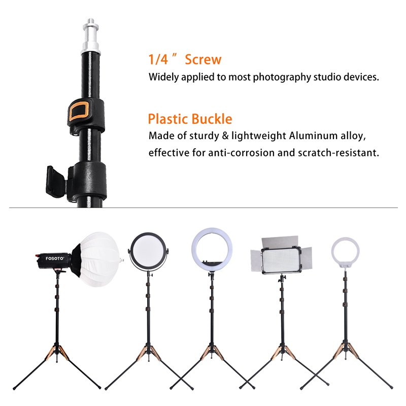 FOSOTO FT-195 Led Light Tripod Stand with 1/4 Screw carry Bag For Photo Studio Photographic Lighting Flash Umbrellas Reflector