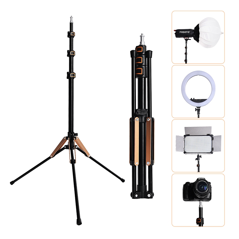 FOSOTO FT-195 Led Light Tripod Stand with 1/4 Screw carry Bag For Photo Studio Photographic Lighting Flash Umbrellas Reflector