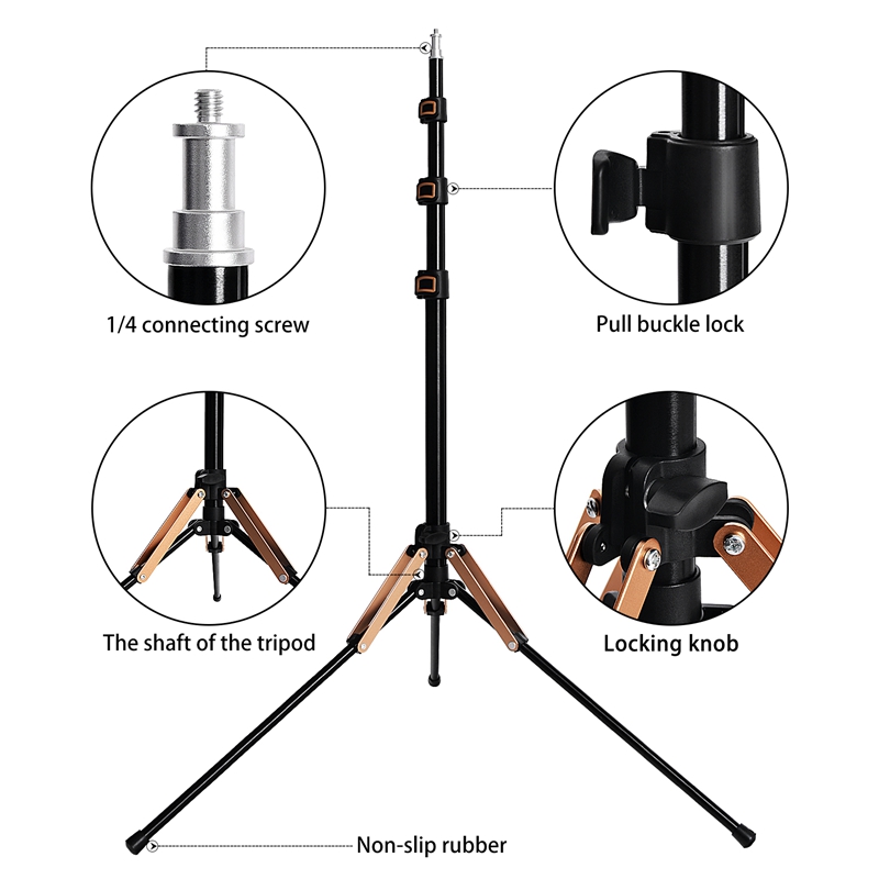 FOSOTO FT-195 Led Light Tripod Stand with 1/4 Screw carry Bag For Photo Studio Photographic Lighting Flash Umbrellas Reflector