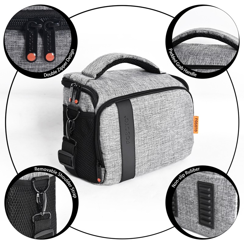 FOSOTO 650DS Camera Bag Fashion DSLR Shoulder Bag Camera Case For Canon Nikon Sony Lens Pouch Bag Waterproof Photography Photo Bag