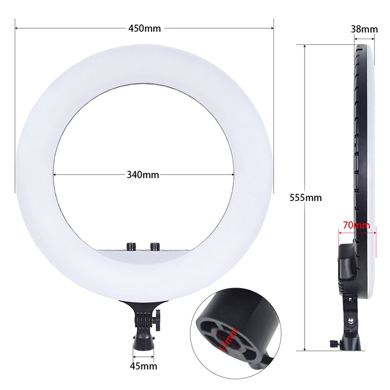 FOSOTO FT-4518inch 55W Dimmable Studio photographic lighting with remote control for Live Video Portrait Wedding