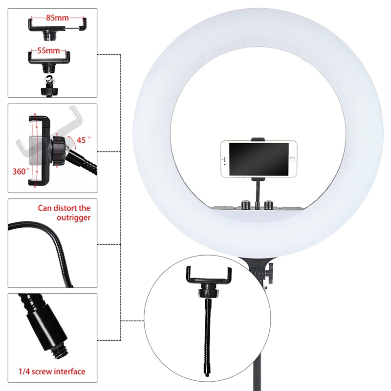 FOSOTO FT-4518inch 55W Dimmable Studio photographic lighting with remote control for Live Video Portrait Wedding