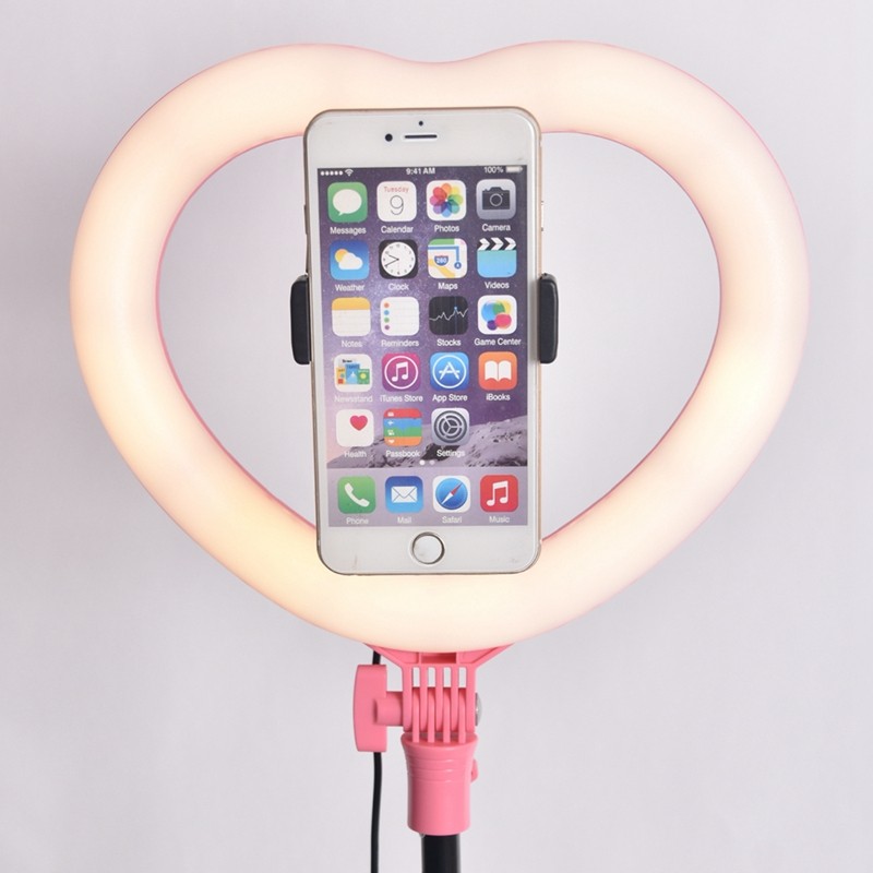 FOSOTO FT-X225 heart-shaped fill light 3200k-5600k beauty makeup light photography selfie ring light with tripod