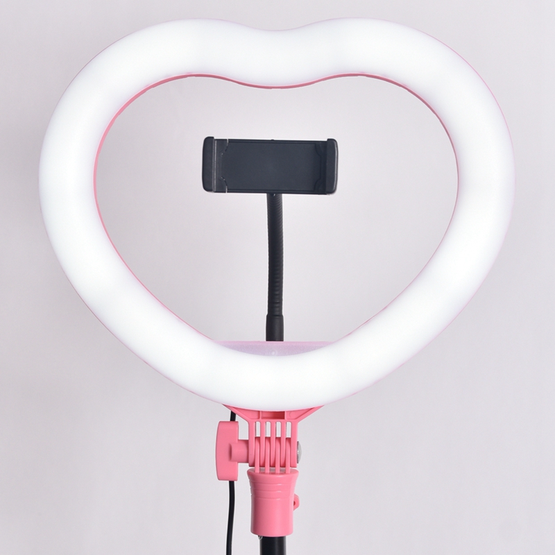 FOSOTO FT-X225 heart-shaped fill light 3200k-5600k beauty makeup light photography selfie ring light with tripod