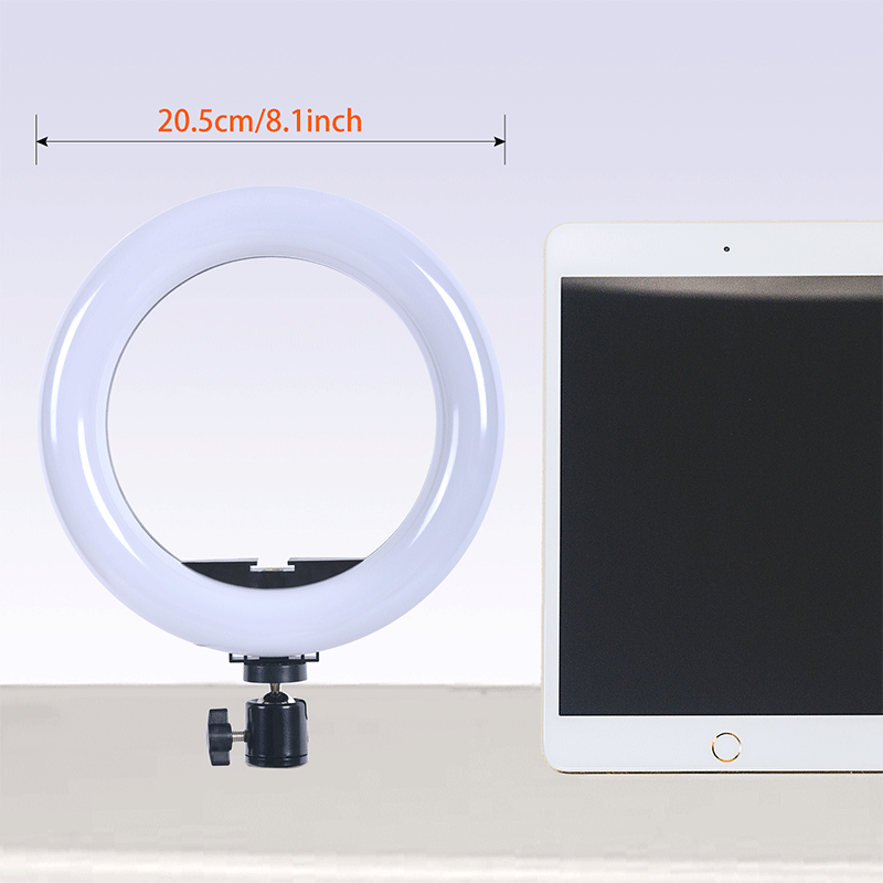 FOSOTO FT-20RGB 3200-5600K Portable phone holder LED Selfie Ring Light for Live, camera recording Makeup