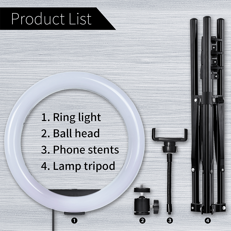 FOSOTO FT-26 RGB 20W 3200-5500K Cell Phone Ring Light Selfie for You Tube, TikTok, Photography lighting