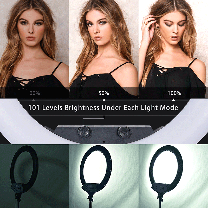 FOSOTO FT-220L/22inch 3200-5600K Selfie LED Ring Light with Tripod Video for TikTok, Makeup, Photography lights