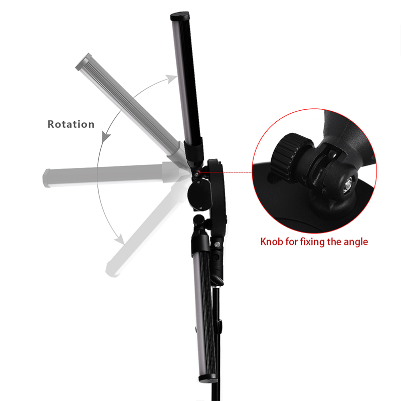 FOSOTO FT-06 Mini 60W 3200-5600K Miltimedia LED Star Ring Light with Tripod Standfor Smartphone, Camera Video Recording