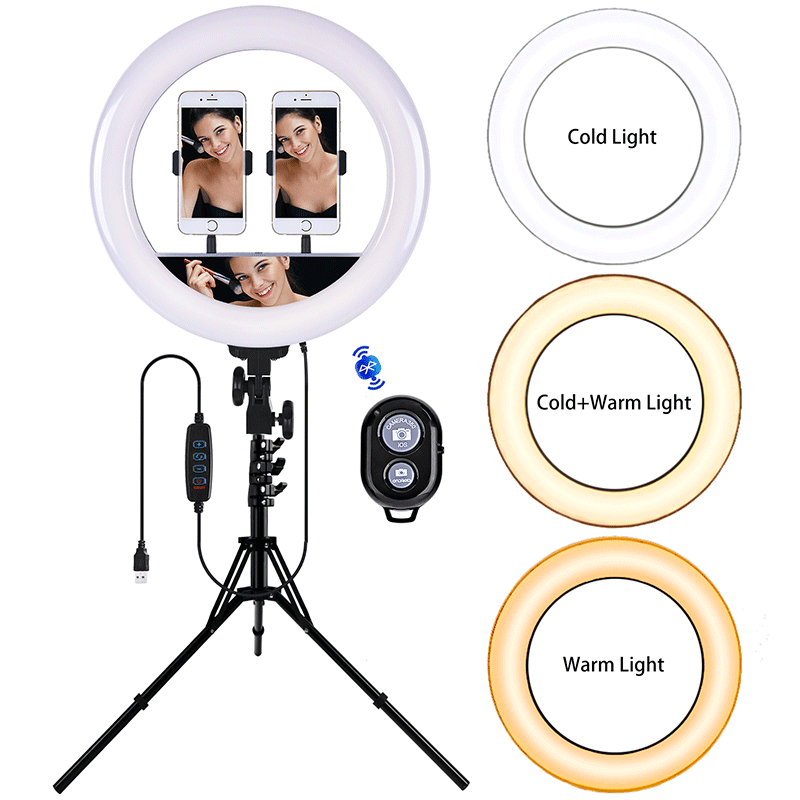 FOSOTO FT-36L /14Inch 5500K LED Selfie Ring Light with 2M tripod stand for Youtube, Tik Tok, Video Recording