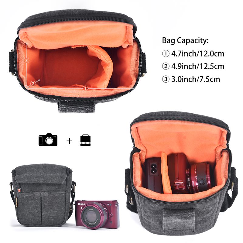 FOSOTO R3 DSLR fashion Camera Water Resistant Canvas Camera Case Shoulder Strap Bag for Canon Nikon Sony video bag