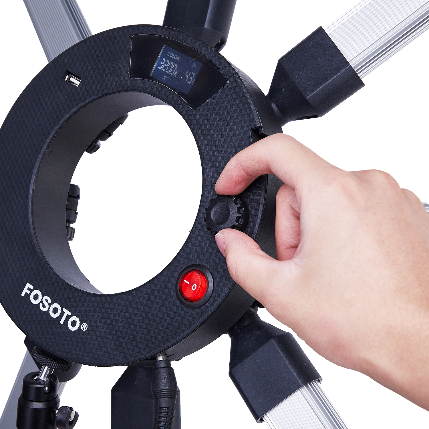 FOSOTO FT-08 150W 8 Tubes Star Light Led Professional Lamp Ring Light With USB Port App Control Tripod For Phone Photography Youtube