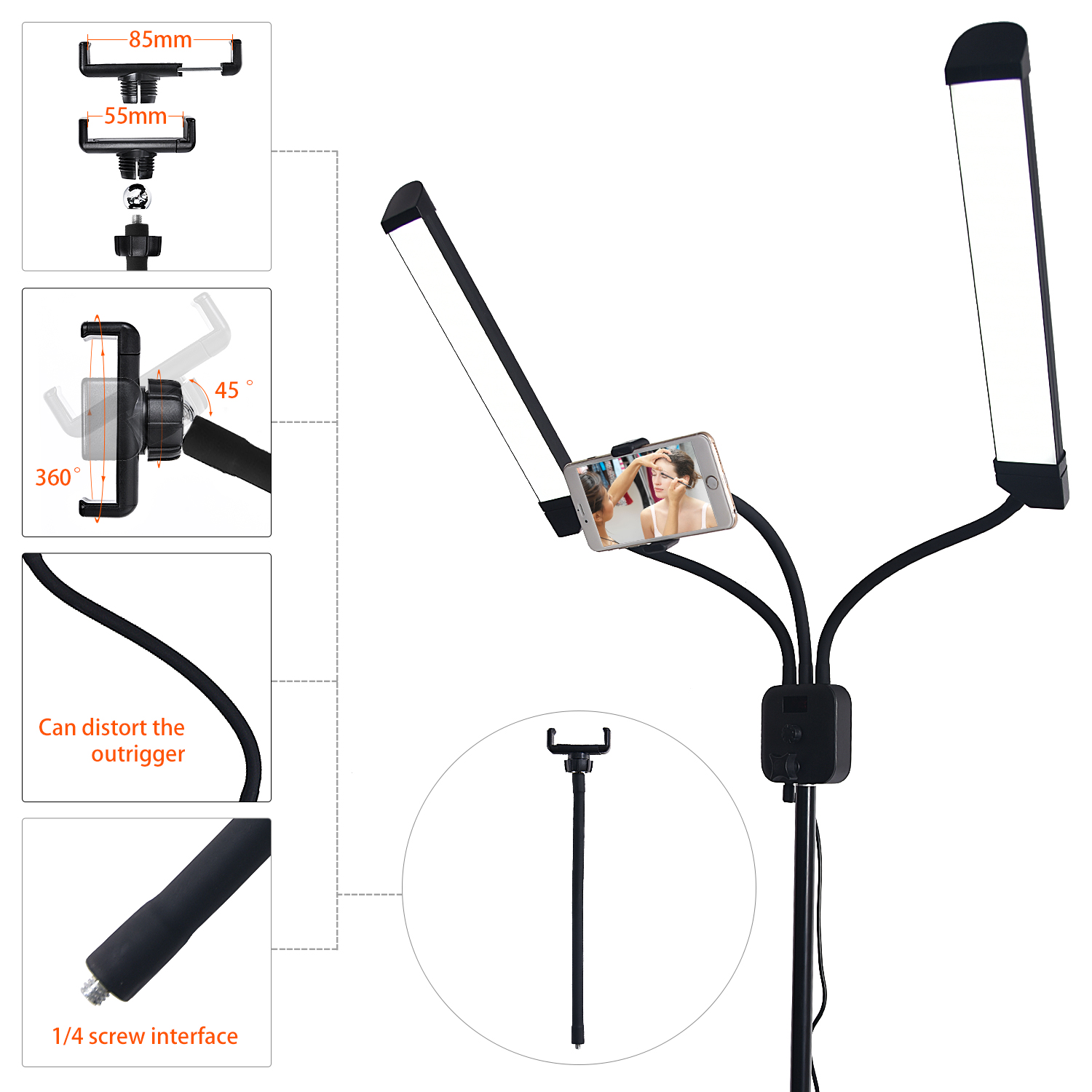 fosoto FT-450 Led Photographic Lighting Multimedia Extreme With Remote Tripod Video light Lamp Ring For Makeup Youtube Tiktok