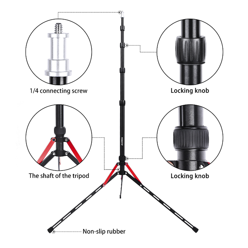 Fusitu FT-190B 2.2m Led Light Stand Portable Tripod Head Softbox For Photo Studio Photographic Light Flash Umbrellas Reflector