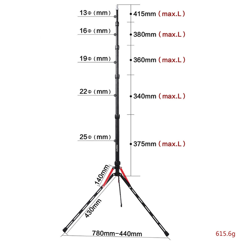 Fusitu FT-190B 2.2m Led Light Stand Portable Tripod Head Softbox For Photo Studio Photographic Light Flash Umbrellas Reflector