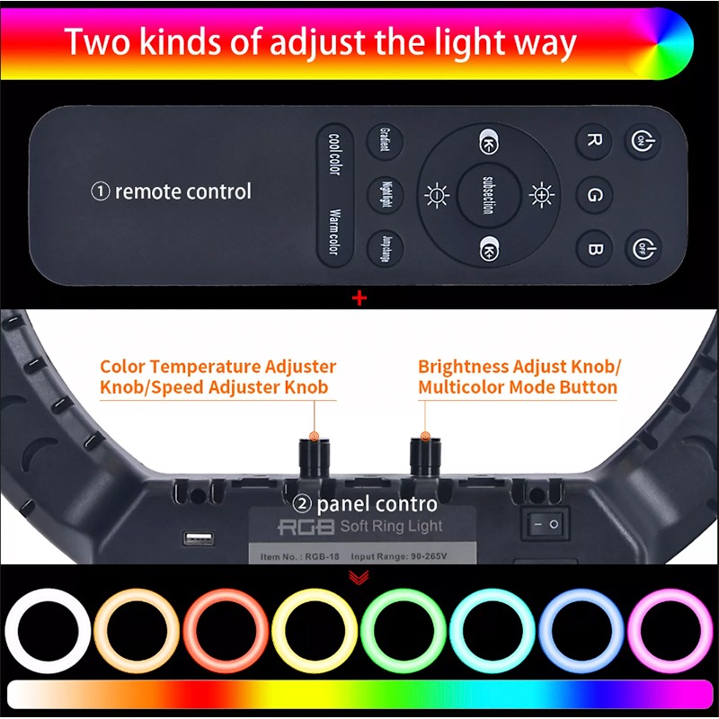 Dimmable LED Ring Light with Phone Holder