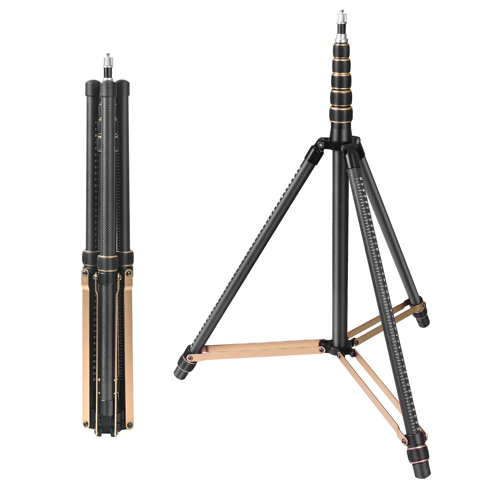 Fosoto SL285 Carbon Fiber Led Light Tripod Stand 2.52m Head Softbox For Photo Studio Photographic Lighting Flash LED Light