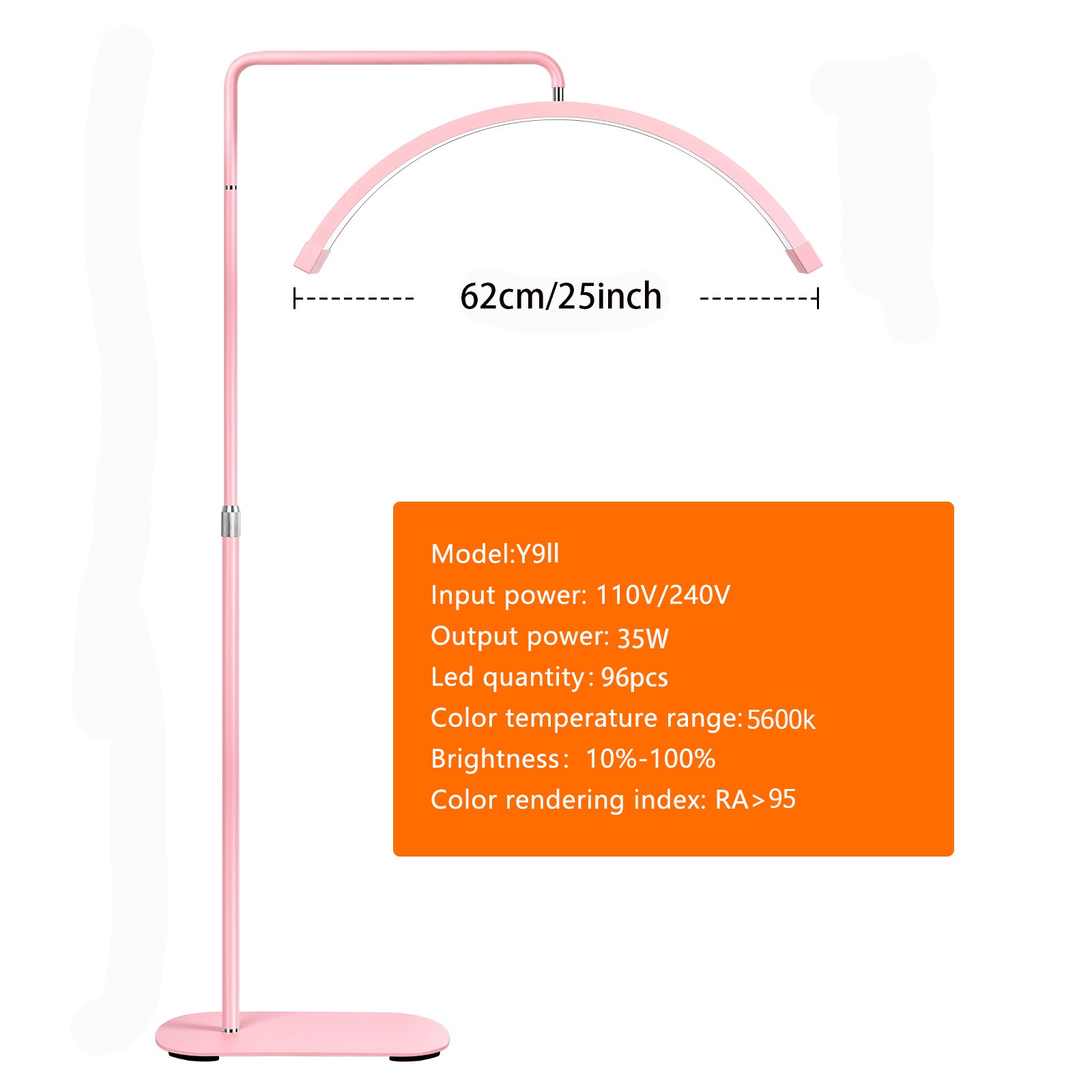 fosoto 25 inch ft-y9ii makeup half moon lamp for fill light with patented  touch control design