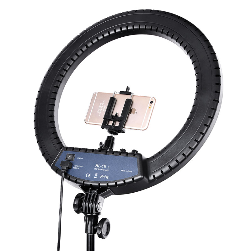 FOSOTO RL-18II Dimmable Photographic Lighting 3200K-5600K 512 Led Ring Light for Camera, Makeup