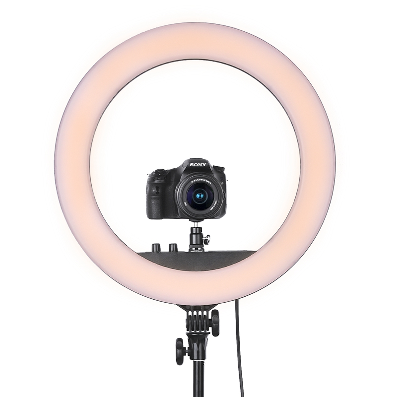 FOSOTO RL-18II 18 LED Ring Light Annular Lamp Bi-color 3200K-5500K 55W Ring Lamps for Video YouTube Photo Ring light Makeup Light