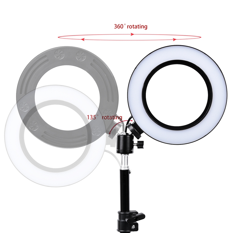 FOSOTO 10 inch / 26cm Photographic Lighting 5500K Dimmable Led Ring Light Lamp for for Video, Portrait, and Product Photography