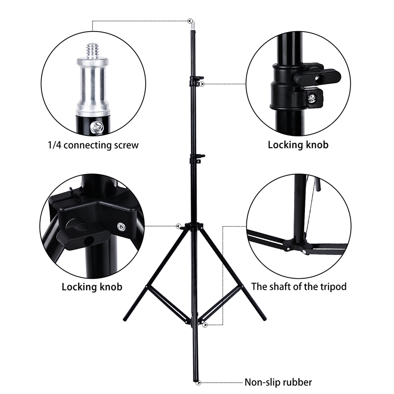 FOSOTO 200CM Tripod Light Stand Softbox Umbrella Light Stand Tripod For Photo Studio Ring Photographic Lighting Flash Umbrellas