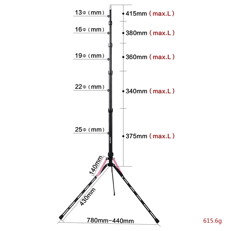 Fosoto FT-190B Red 2.2m Led Light Tripod Stand with Bag  Head Softbox For Photography Studio ring light Flash Umbrella Reflector