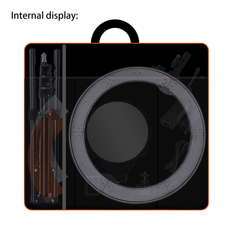 FOSOTO High Quality Conjoined bag Orange Carry Case For RL-18 Ring Light Lamp And Tripod Stand&All accessories within 18