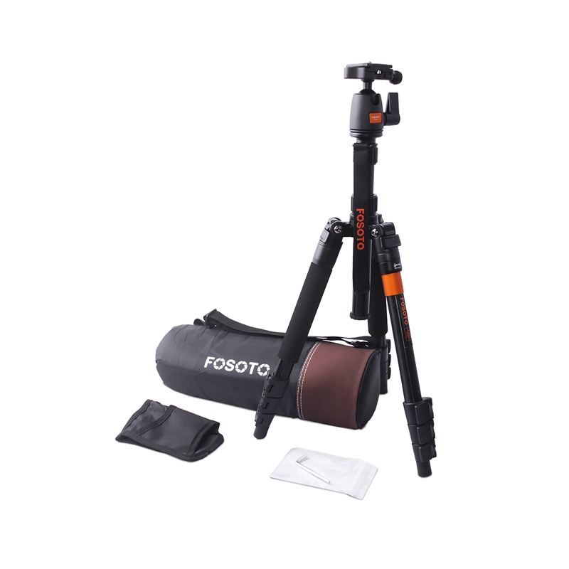 FOSOTO F-555 Professional Portable Magnesium Aluminium Alloy Q555 Camera Tripod Monopod Stand with Ball Head  For Canon Nikon DSLR Phone