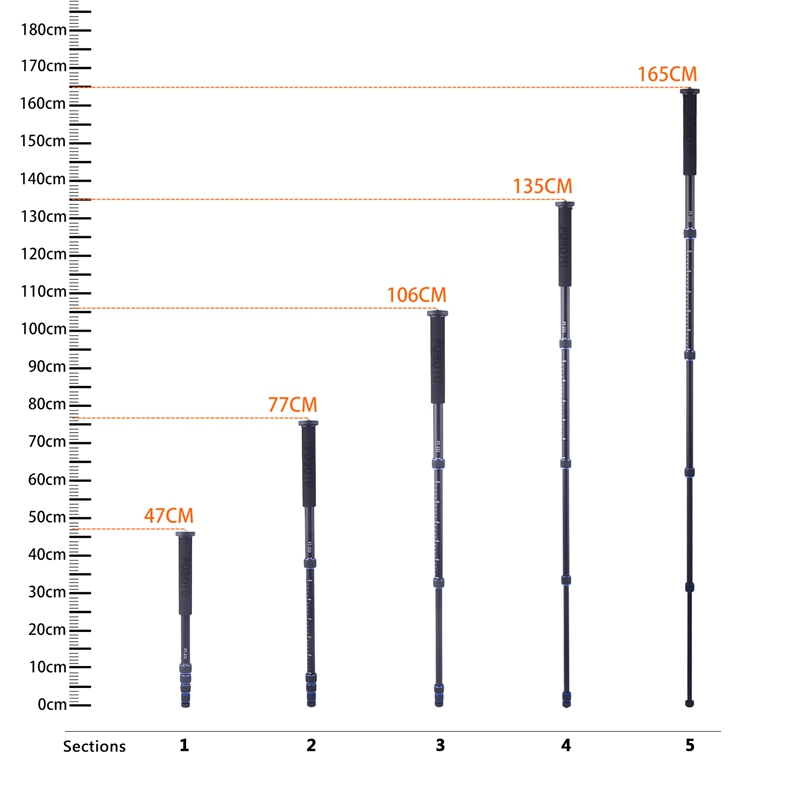 FOSOTO F-222 1650mm Aluminum alloy Camera Monopod For Canon Nikon DSLR & phone