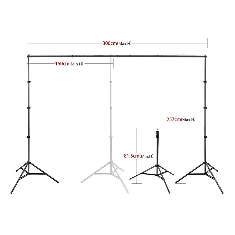 FOSOTO F-263 Strong Background Stand Backdrop Support System Kit 2.8*3M for photographic studio