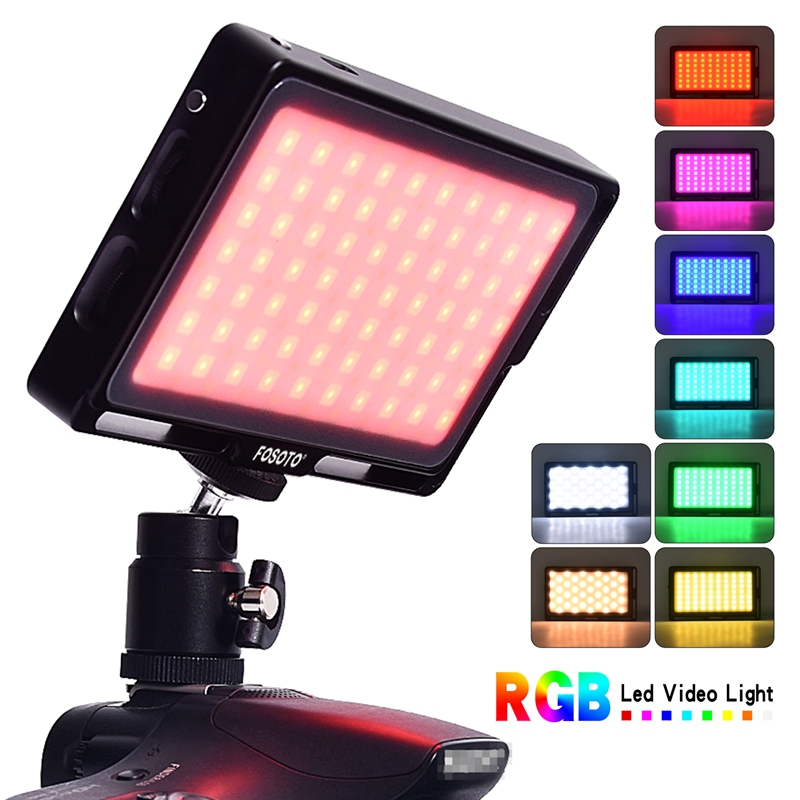 FOSOTO FT-08 Square Photography Mini fill light RGB Full Color LED Video Light For Camera and Smartphone Video vlog Photography