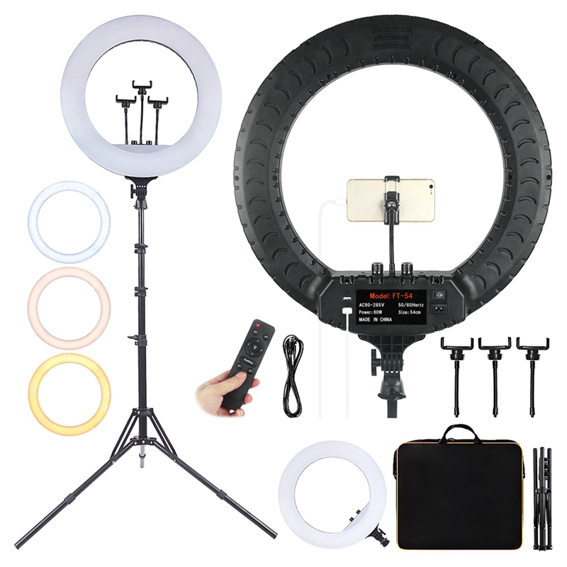 FOSOTO FT-54 21inch 60W LED Ring Light Lamp With Remote Control & Tripod YouTube video shooting