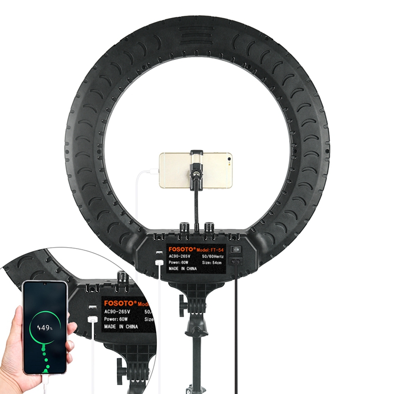 FOSOTO FT-54 21inch 60W LED Ring Light Lamp With Remote Control & Tripod YouTube video shooting