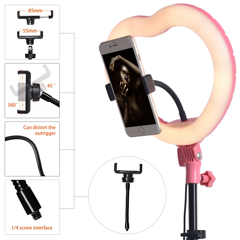 FOSOTO FT-X225 heart-shaped fill light 3200k-5600k beauty makeup light photography selfie ring light with tripod